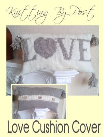 KBP-020 KNITTING BY POST LOVE CUSHION COVER KNITTING PATTERN