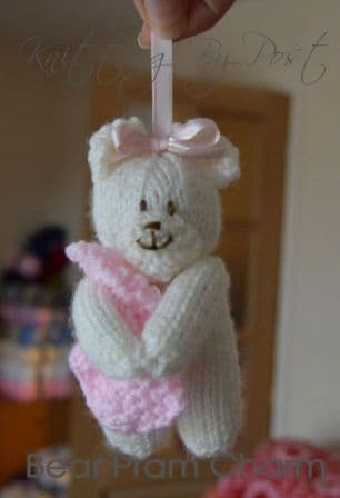 KBP-068 KNITTING BY POST BEAR PRAM CHARM KNITTING PATTERN