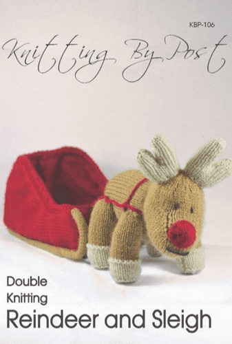 KBP-106 KNITTING BY POST REINDEER & SLEIGH KNITTING PATTERN