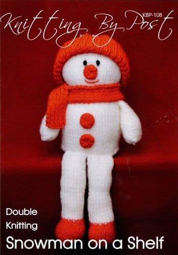 KBP-108 KNITTING BY POST SNOWMAN ON A SHELF CHRISTMAS KNITTING PATTERN