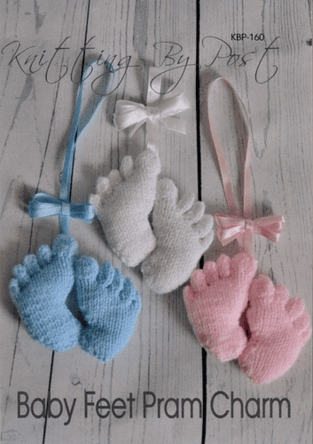 KBP-160 KNITTING BY POST DK BABY FEET PRAM CHARM KNITTING PATTERN
