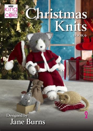KING COLE CHRISTMAS KNITS BOOK 6 KNITTING PATTERNS BY JANE BURNS