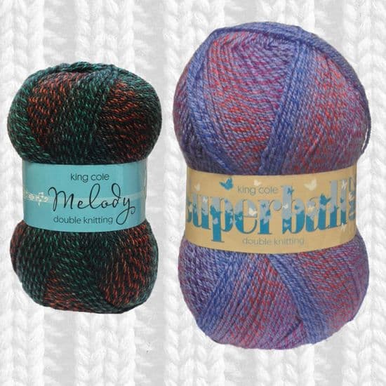KING COLE MELODY DK 100G  200G CROCHET YARN & PATTERNS