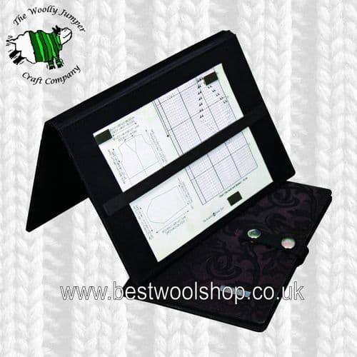 KNITPRO MAGMA KNITTING CHART KEEPER FOLD UP STYLE - BLACK SMALL