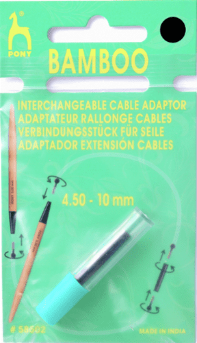 LARGE BLACK ADAPTOR TO FIT 4.5cm TO 10mm PONY INTERCHANGEABLE NEEDLE CABLES