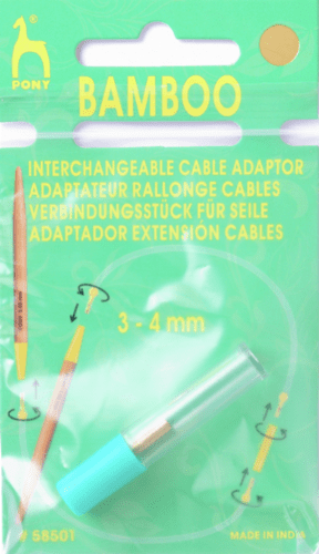 SMALL BRASS ADAPTOR TO FIT 3MM TO 4MM PONY INTERCHANGEABLE NEEDLE CABLES