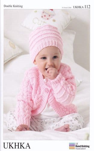 UKHKA 112 - DK CARDIGAN HAT & BLANKET  KNITTING PATTERN - TO FIT 12" TO 20"