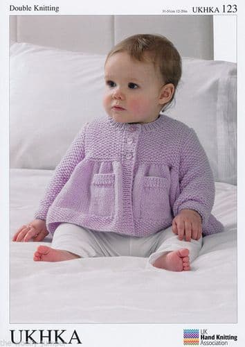 UKHKA 123- DK CARDIGAN & BLANKET KNITTING PATTERN - TO FIT 12" TO 20"