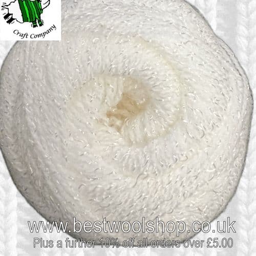 WHITE - JAMES C BRETT BABY SHIMMER 4 PLY YARN