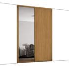 2 Door and track KIT- 1x 610mm Oak frame and panel/ 1x mirror, for an opening width 1145mm