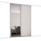 2 Door and track KIT- 1x 914mm Cashmere Grey frame and panel/ 1x mirror, for an opening width 1753mm