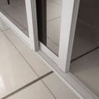 2 Doors and track: 2 x 610mm Shaker 3 panel Cashmere frame mirror doors for an opening width 1145mm