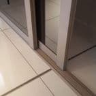 2 Doors and track: 2x610mm Shaker 3panel Stone grey frame mirror doors for an opening width 1145mm