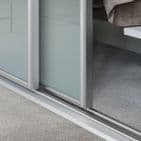 2 x 762mm Spacepro Classic White Glass, White Framed Sliding