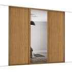 2 x 762mm Spacepro Shaker Oak panel and 1 x 762mm Oak Framed and mirror for an opening width 2136mm