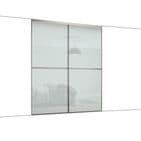 2x 610mm Minimalist Arctic White Glass Sliding Door Kit for an opening width of 1195mm