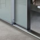 2x 610mm Minimalist Arctic White Glass Sliding Door Kit for an opening width of 1195mm