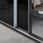 2x 610mm Minimalist Black Glass Sliding Door Kit for an opening width of 1195mm