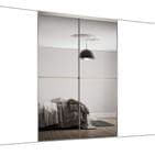 2x 914mm Minimalist Silver Mirror Sliding Door Kit for an opening width of 1803mm