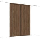 2x Classic 914mm doors and track kit, Carini Walnut frame and panel, for an opening width 1793mm