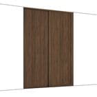2x Shaker 610mm doors and track kit, Carini Walnut frame and panel, for an opening width 1145mm