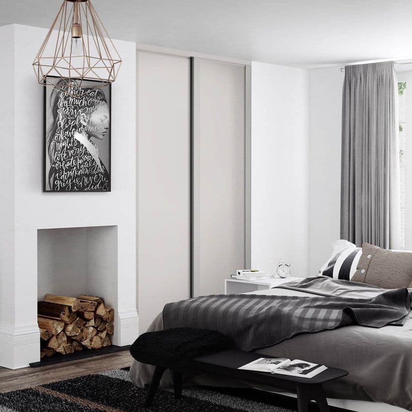 2x762mm Shaker Cashmere frame and panel sliding wardrobe KIT for an opening width 1449mm
