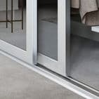 3 Doors and track: 3x610mm Shaker 3 panel Light grey frame mirror doors for an opening width 1680mm