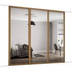 3 x 610mm Spacepro Shaker Oak Framed, Mirror Sliding Doors for an opening width 1680mm