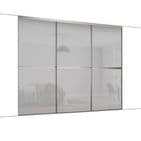 3x 762mm Minimalist Grey Glass Sliding Door Kit for an opening width of 2236mm