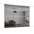 3x 762mm Minimalist Grey Mirror Sliding Door Kit for an opening width of 2236mm