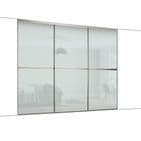 3x 914mm Minimalist Arctic White Glass Sliding Door Kit for an opening width of 2692mm