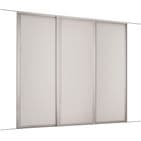 3x 914mm Shaker Cashmere frame and Cashmere panel sliding wardrobe KIT for an opening width 2592mm