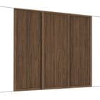 3x Shaker 762mm doors and track kit, Carini Walnut frame and panel, for an opening width 2136mm