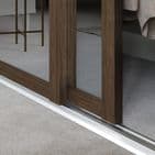3x Shaker 914mm doors and track kit, Carini Walnut frame and mirror, for an opening width 2592mm