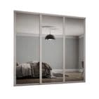 3x762mm Shaker single panel Cashmere Frame/mirror doors and track for an opening width 2136mm
