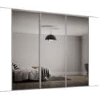 3x762mm Silver Frame Mirror Sliding doors for an opening width of 2236mm