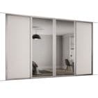 4 Doors and track-2x 762mm Shaker Cashmere frame and panel/ 2x mirror, for an opening width 2898mm