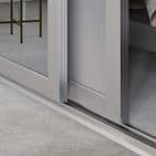 4 Doors and track-2x 914mm Shaker, 3 panel Cashmere frame 2x mirror, for an opening width 3506mm