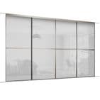 4x 762mm Minimalist Grey Glass Sliding Door Kit for an opening width of 2998mm