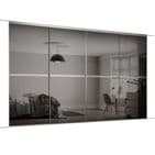 4x 762mm Minimalist Grey Mirror Glass Sliding Door Kit for an opening width of 2998mm
