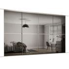 4x 762mm Minimalist Silver Mirror Sliding Door Kit for an opening width of 2998mm