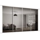 4x 762mm White frame and Mirror sliding doors for an opening width of 2997mm
