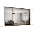 4x Classic 762mm doors and track kit, Carini Walnut frame and mirror, for an opening width 2978mm