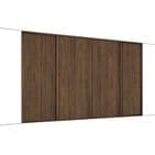 4x Shaker 914mm doors and track kit, Carini Walnut frame and panel, for an opening width 3506mm