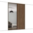 Classic Carini walnut frame and track kit: 1x 762mm Panel / 1x mirror- opening width 1489mm