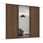 Classic Carini walnut frame and track kit: 2x 610mm Panel / 1x mirror- opening width 1760mm