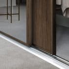 Classic Carini walnut frame and track kit: 2x 610mm Panel / 2x mirror- opening width 2370mm