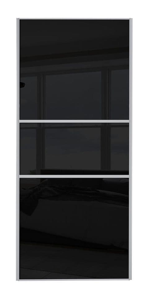 Classic Fineline, Silver frame/Black glass door