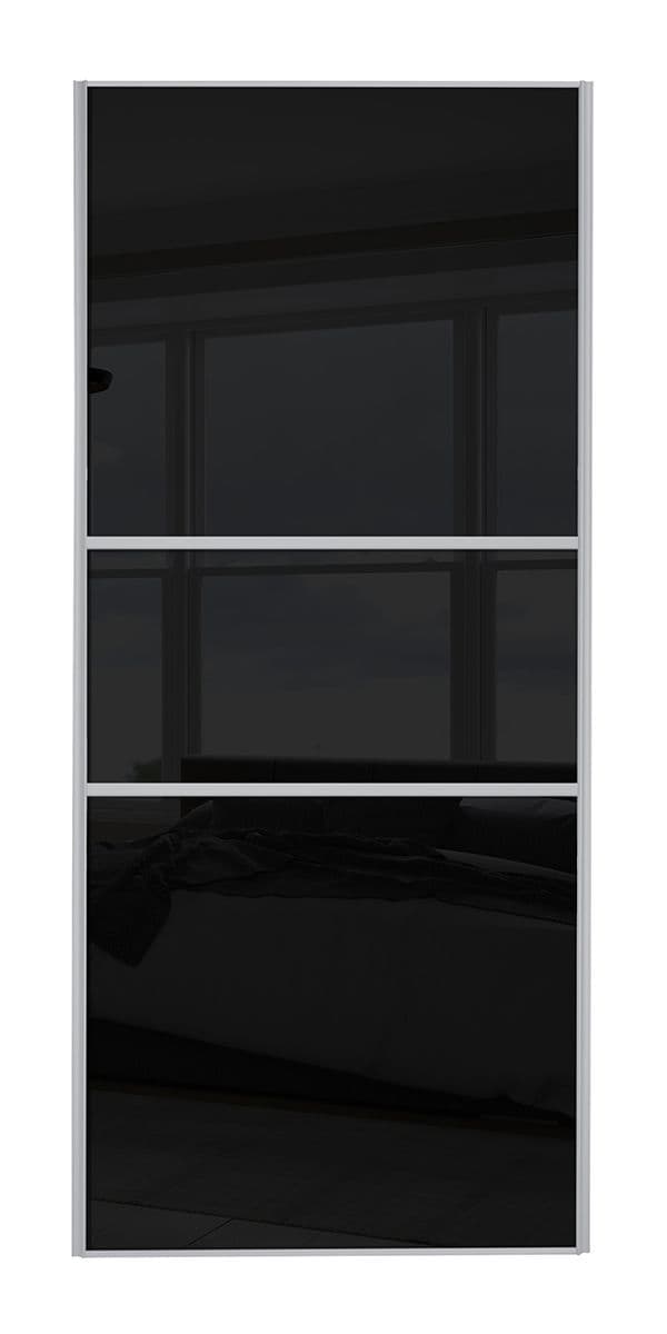 Classic Fineline, Silver frame/Black glass door