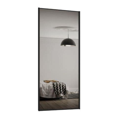 Classic Single panel, Black frame/ Mirror panel door